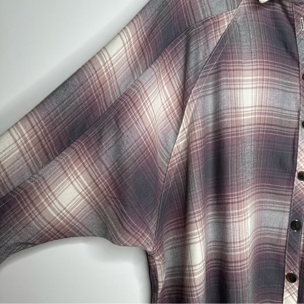 BDG Urban Outfitters NWT Brendan High Low Hem Button Front Flannel Shirt Size XS - Picture 7 of 9